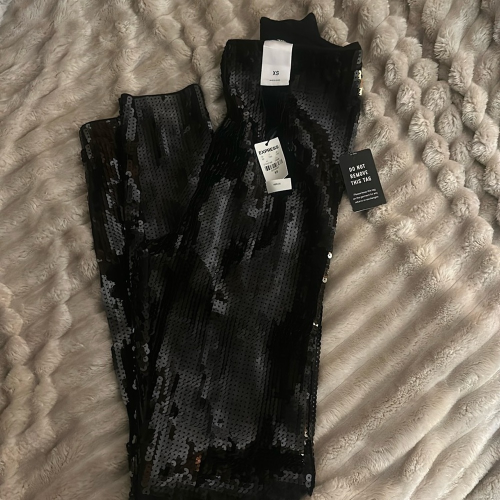 Black sequin leggings